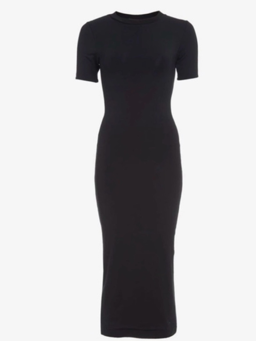 Naked Wardrobe Black Crewneck Bodycon Midi Dress Medium M